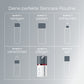Raster mit sechs Pflegeschritten auf Deutsch mit Dermalogica: reinigen, peelen, erfrischen, verwöhnen, pflegen mit Super Rich Repair-hochkonzentrierter Moisturizer für feuchtigkeitspflege trockene Haut-und spf.