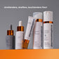 Der „Biolumin-C Heat Aging Protector SPF 50“ von Dermalogica mit orange-weißer Verpackung schützt vor Hautalterung (Hautalterungsschutz) dank Vitamin C und LSF 50; abgebildet vor grauem Hintergrund mit deutschem Text darüber.