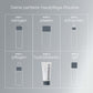 Eine sechsstufige Hautpflegetabelle auf Deutsch hebt die Schritte Reinigung, Peeling, Erfrischung, Pflege und Feuchtigkeitsversorgung mit Dermalogica Intensive Moisture Balance mit BioReplenish Complex für trockene Haut sowie den unverzichtbaren Lichtschutzfaktor hervor.