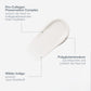 Ein weißer Cremeschmierpunkt aus dem Pro-Collagen Banking Serum ist mit den Hautpflegestoffen Pro-Collagen Preservation Complex, Polyglutaminsäure und Wild Indigo beschriftet, um die Vorteile von Kollagen Haut hervorzuheben (Deutsch).