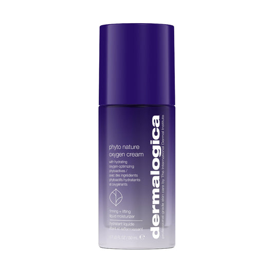 Lila Flasche von Phyto Nature Oxygen Cream auf weißem Hintergrund.